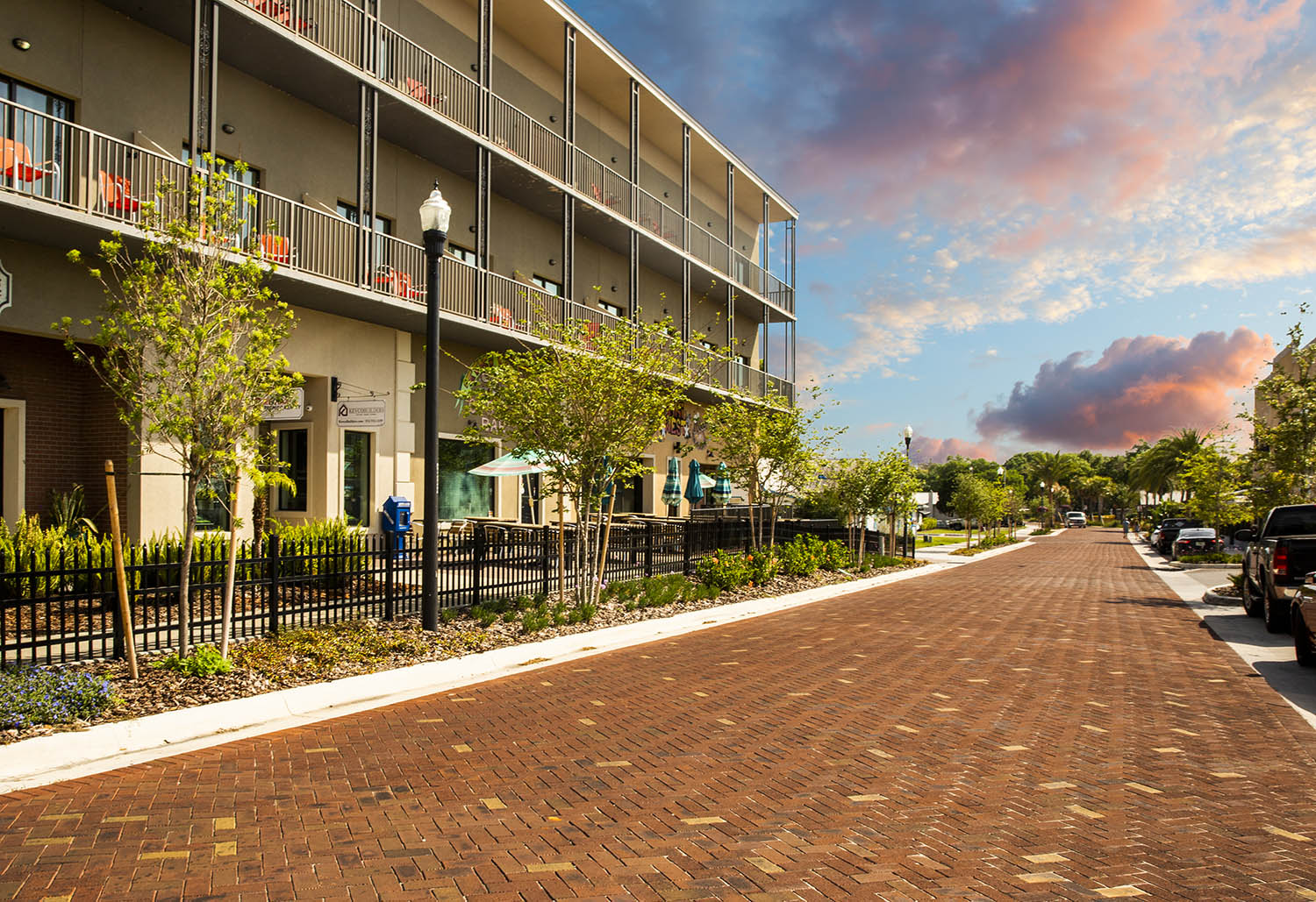Photo at Sunset of the Tavares Red Brick Road