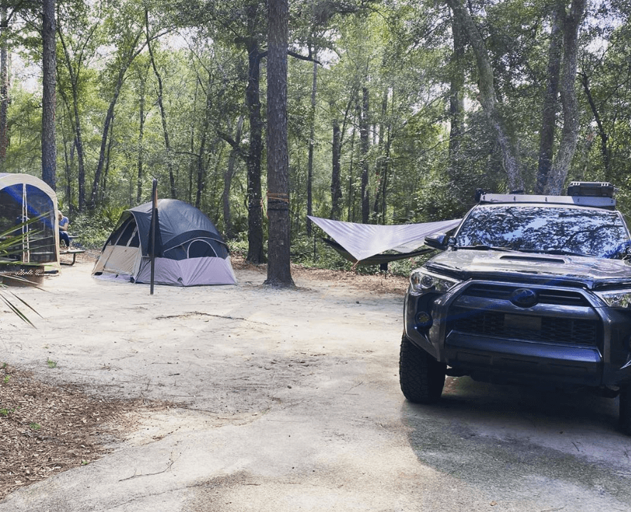 Alexander Springs, camping, tents,truck, springs