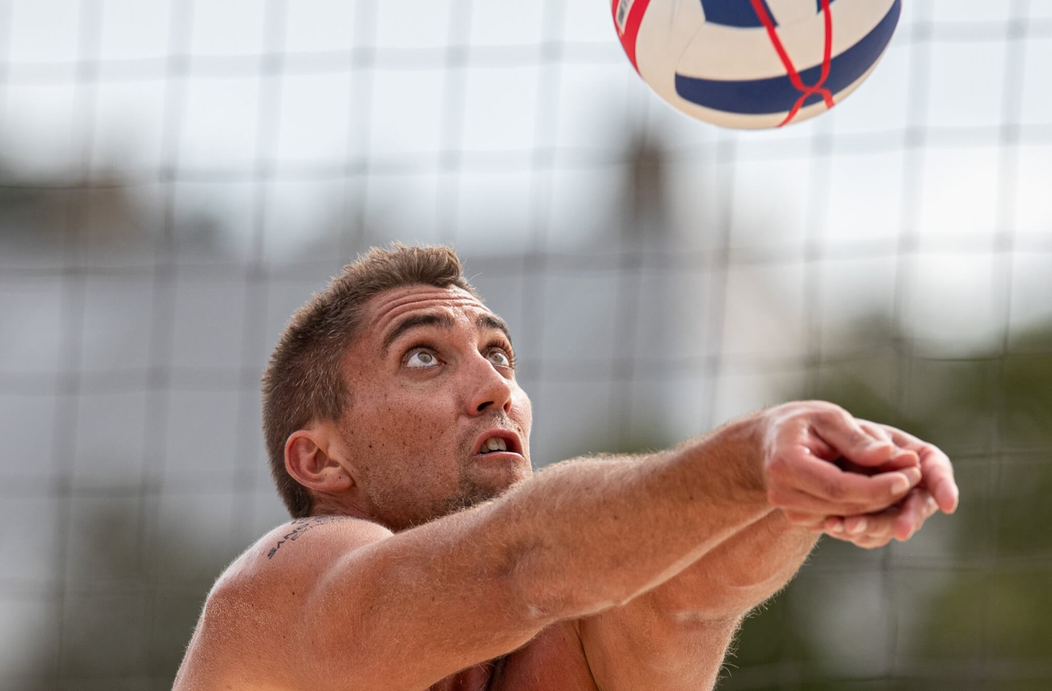 Trevor Crabb playing at the 2021 Florida Pro Best of the Beach professional beach volleyball event