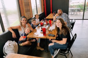 A family eats together at a restaurant in Lake County.