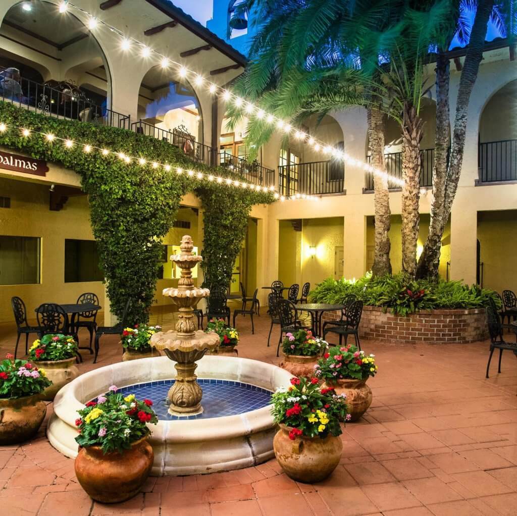 Fountain in the courtyard of Mission Inn Resort